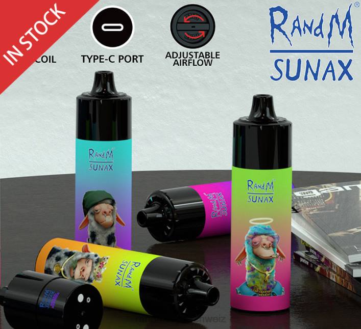 RandM Tornado Schweiz | RandM Sunax 00P2273 21000 Airflow Control Pod austauschbares Vape-Gerät 1 Stück Zuckerwatte